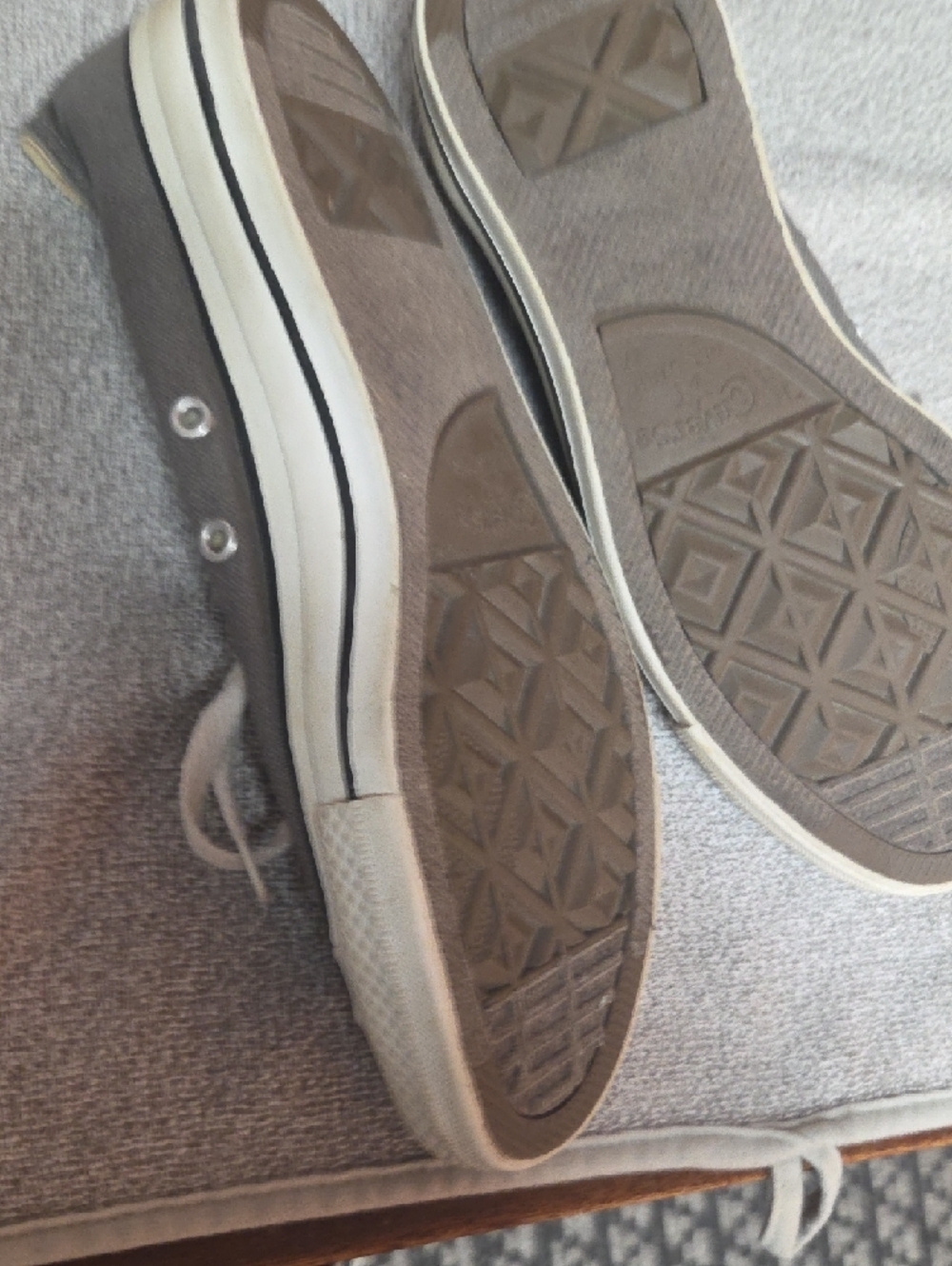 Converse Gray Canvas Low-Top Sneakers with Coral Tongue - Picture 7 of 7